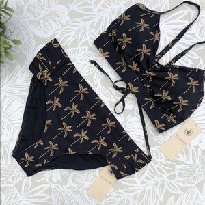 Body Glove | Palm Tree Print Black Bikini Set